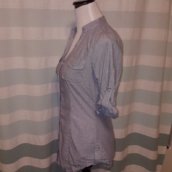 Striped, cotton button-up shirt - Picture 3 of 4